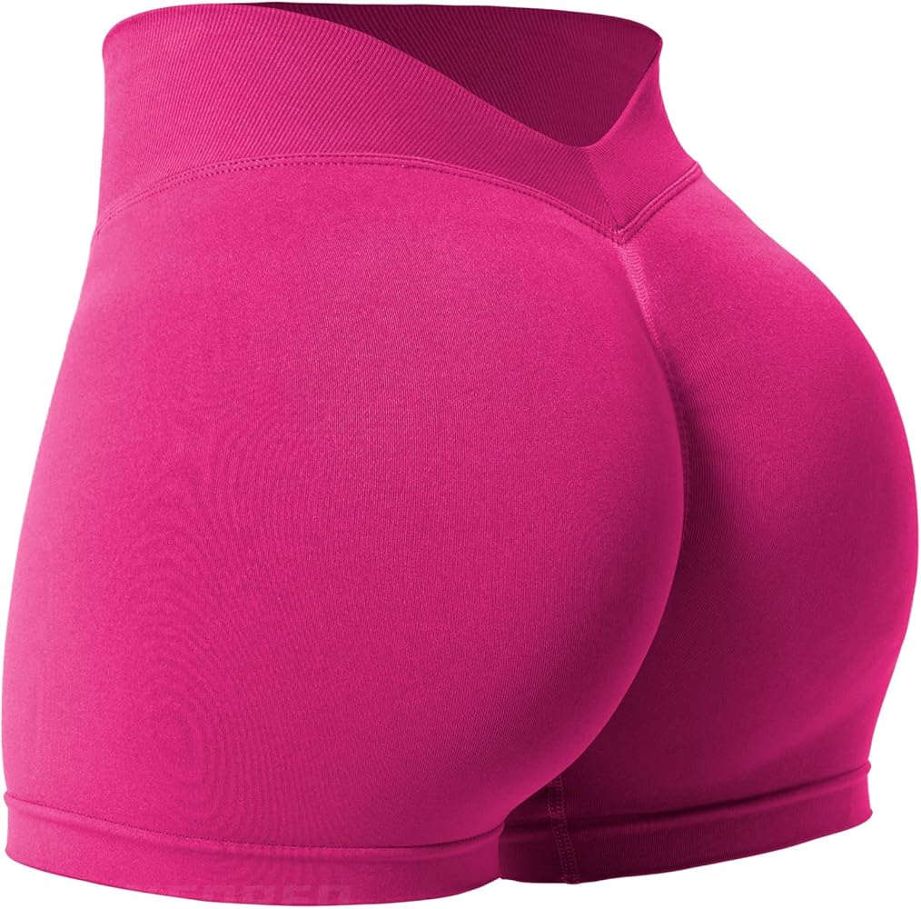 YEOREO Workout Scrunch Shorts Women V Back Gym Shorts Butt Lifting Liz High Waisted Seamless Shorts