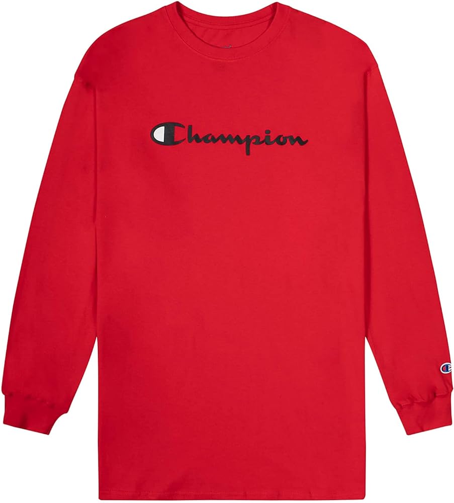 Champion Men's Classic Jersey Long Sleeve Script T-Shirt