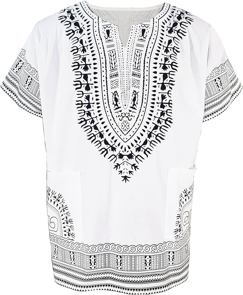 Dupsie's African Print Unisex Dashiki Shirt Suitable for Festivals, Concerts, Cruises, Outdoor Events, Beach Shirt