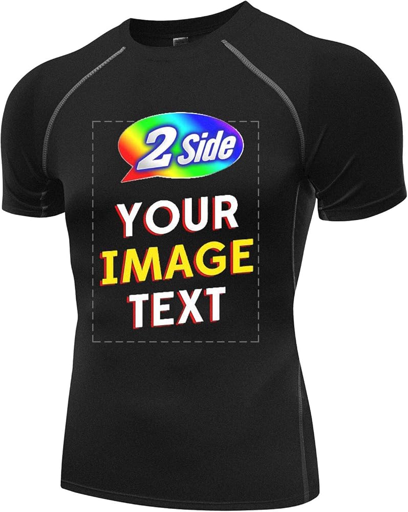 Personalized Custom T Shirts Sport Tight Design Your Own Picture Text Printed Two Sides