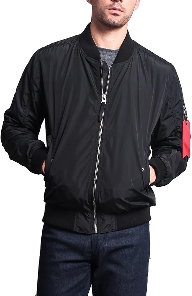 Victorious Men's Contrast Lightweight Bomber Flight Jacket