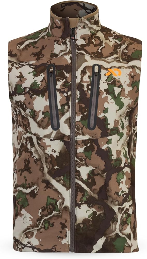 First Lite Men's Catalyst Vest - Fleece Camo Softshell Hunting Vest