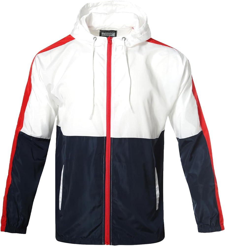 Lightweight Men's Windbreaker - Breathable Hooded Jacket for Outdoors & Commutes