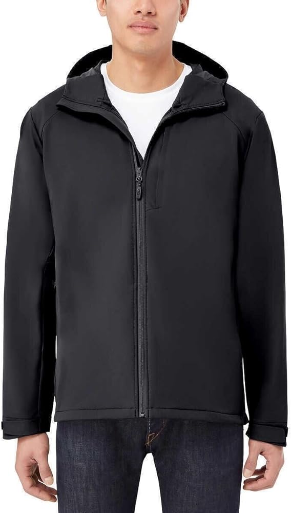 KIRKLAND Signature Men’s Stretch Water Repellent Wind Resistance Jacket (Black, Large)