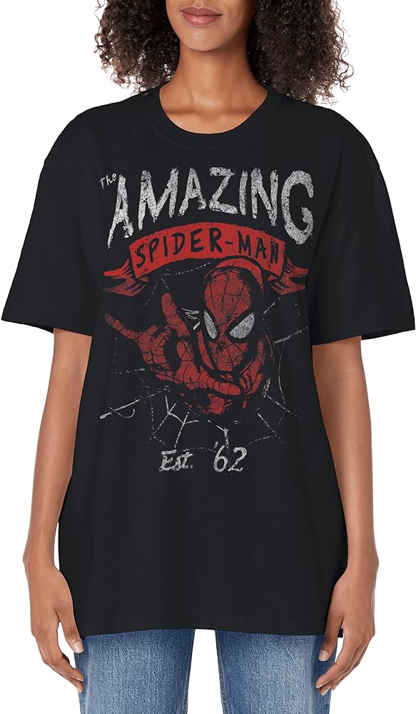 Marvel The Amazing Spider-Man Grunge Adult Oversized Vintage T-Shirt