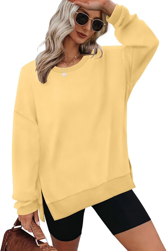 XIEERDUO Womens Oversized Sweatshirts Pullover Casual Crewneck Long Sleeve Tops Comfy