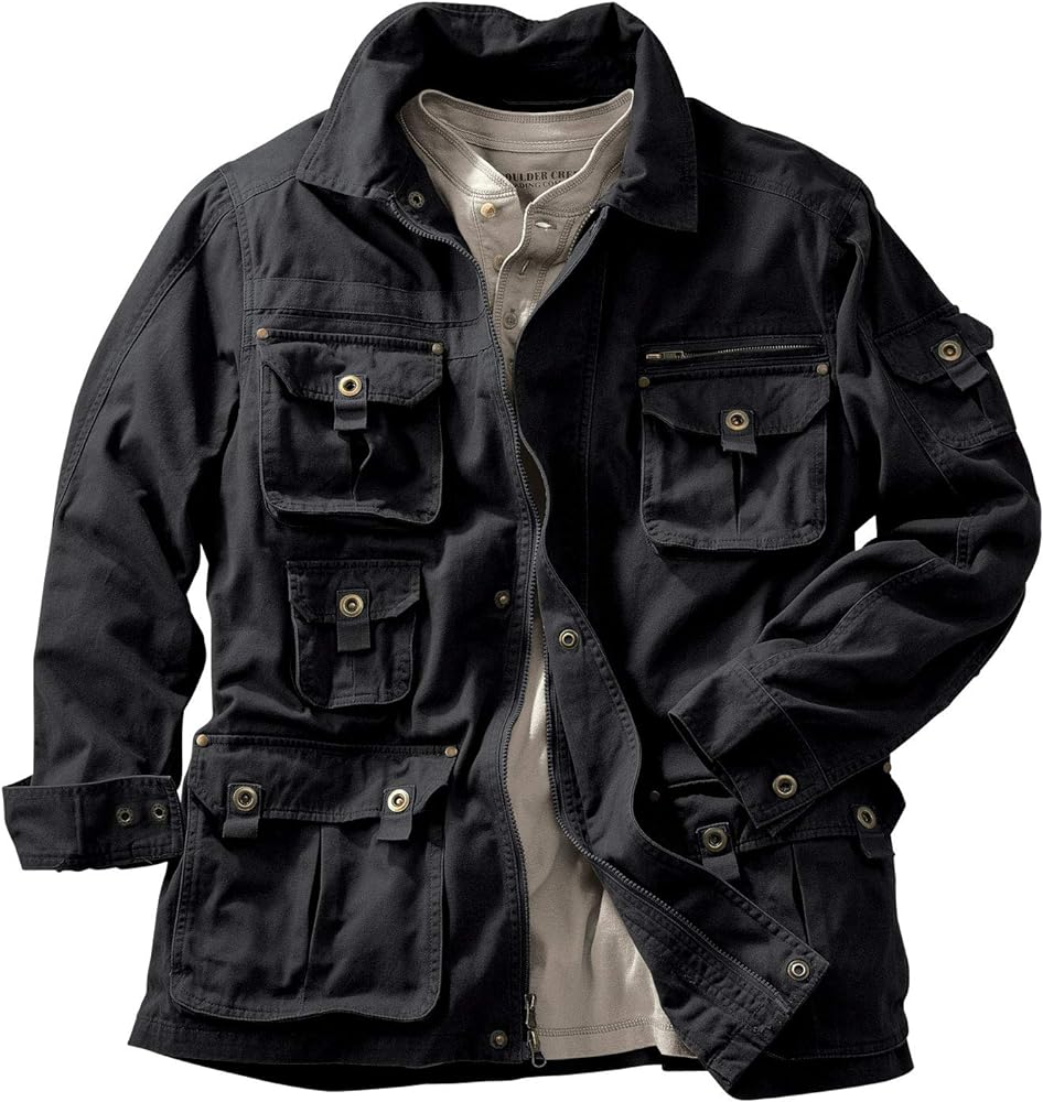 Boulder Creek by KingSize Men's Big & Tall 9 Pocket Twill Utility Jacket