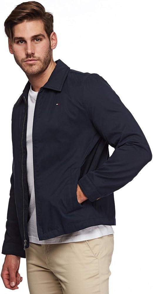 Tommy Hilfiger Men's Lightweight Microtwill Golf Jacket (Standard and Big & Tall), Deep Navy, Large