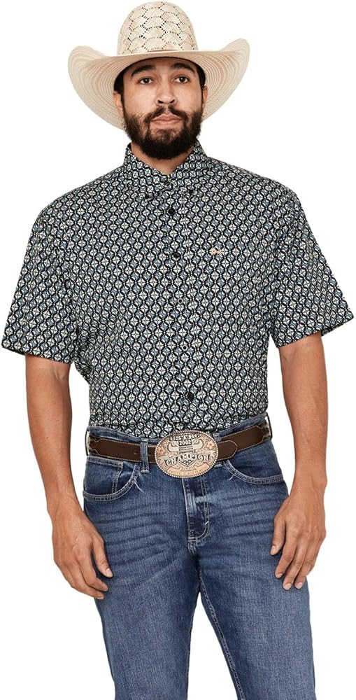 Cinch Men's Black ArenaFlex Short Sleeve Button Down