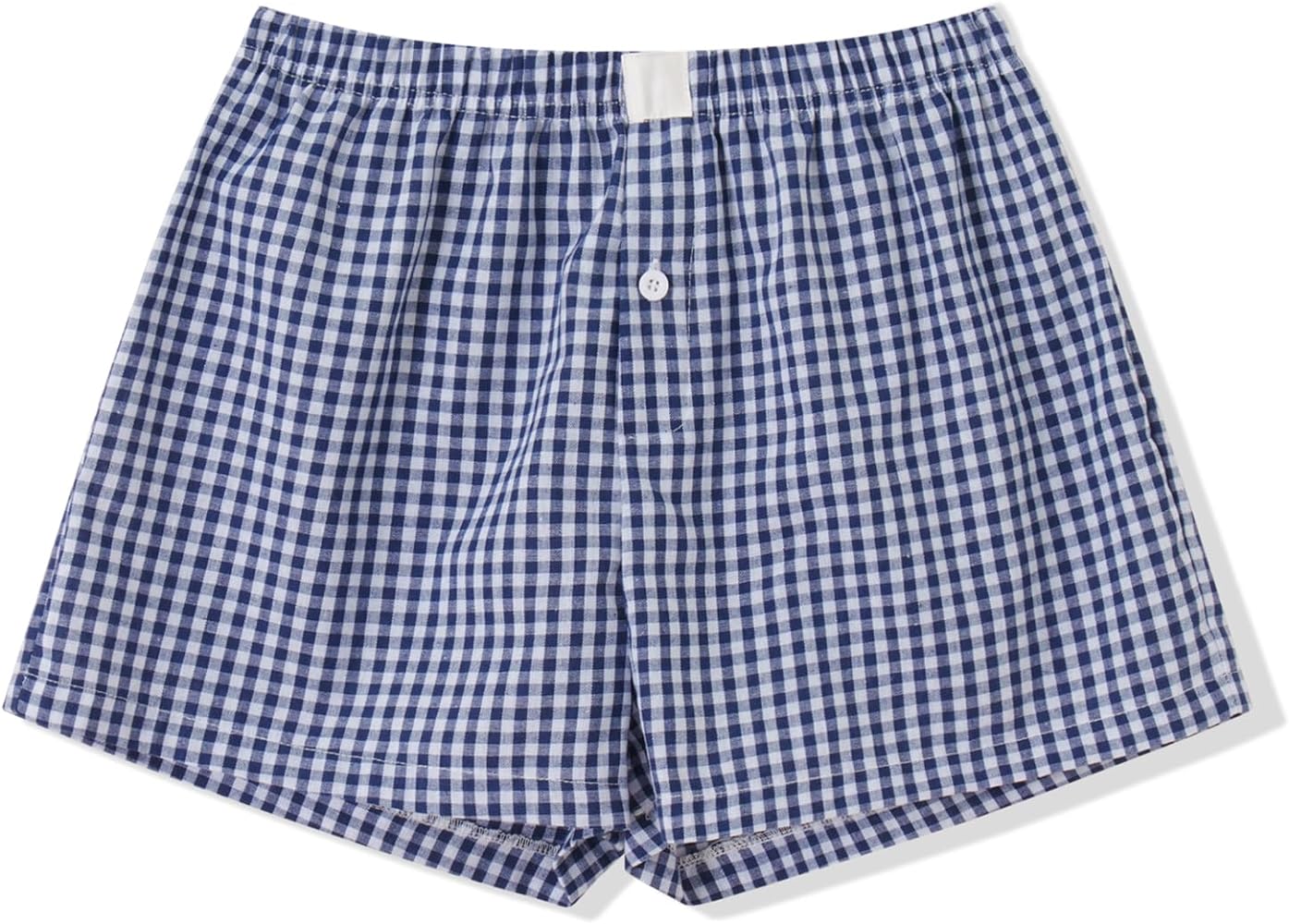 Meihuida Women Gingham Boxer Shorts Y2k Cute Stripes Plaid Button Elastic Waist Lounge Boxers