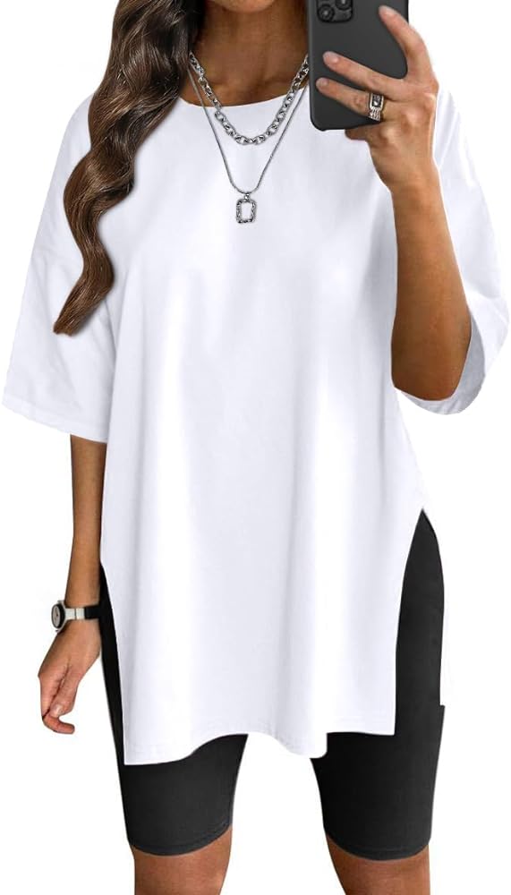 Women’s Summer Casual Short Sleeve Oversize Workout T-Shirt Tee Tops