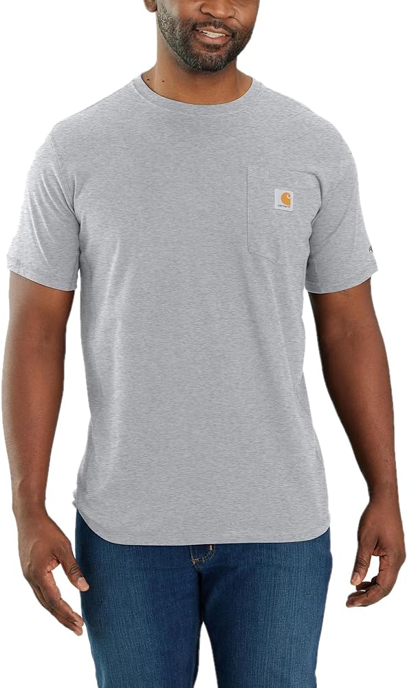 Mens Force Relaxed Fit Midweight ShortSleeve Pocket TShirt