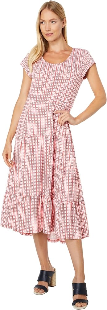 Tommy Hilfiger Women's Tiered Stripe Midi Dress