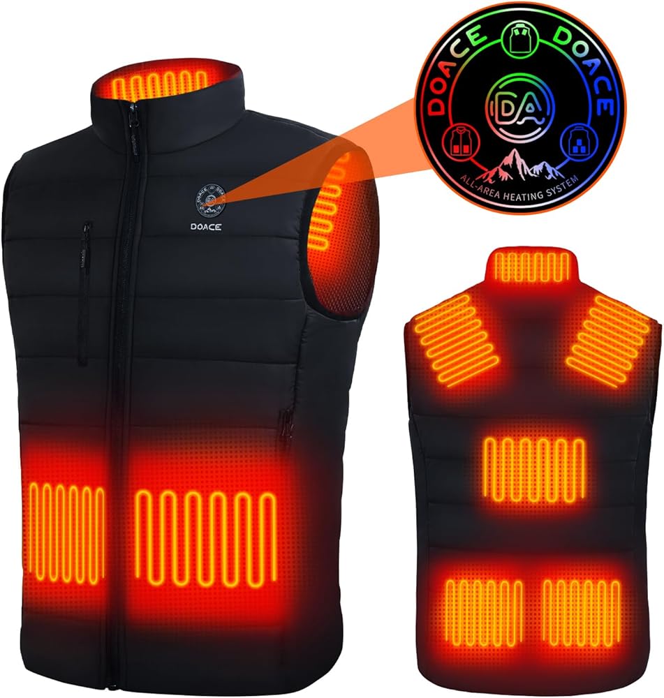 DOACE® Upgraded Heated Vest for Men and Women, Smart Electric Heating Vest, Lightweight Heated Jacket (Battery Not Included)