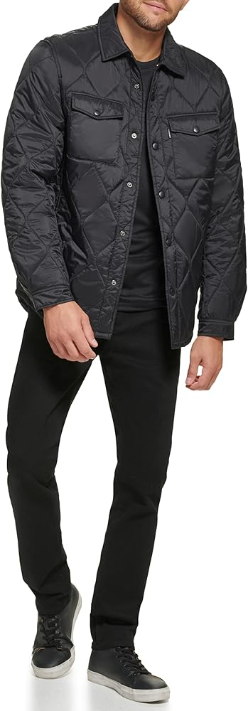 Calvin Klein Men's Diamond Quilted Shirt Jacket