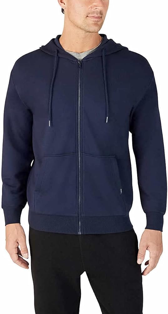 Eddie Bauer Mens Super Soft Heavyweight Full Zip Fleece Hoodie (Blue, Small)