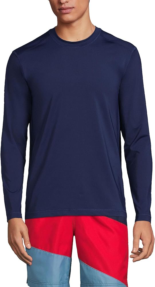 Lands' End Men's Long Sleeve Swim Tee Rash Guard