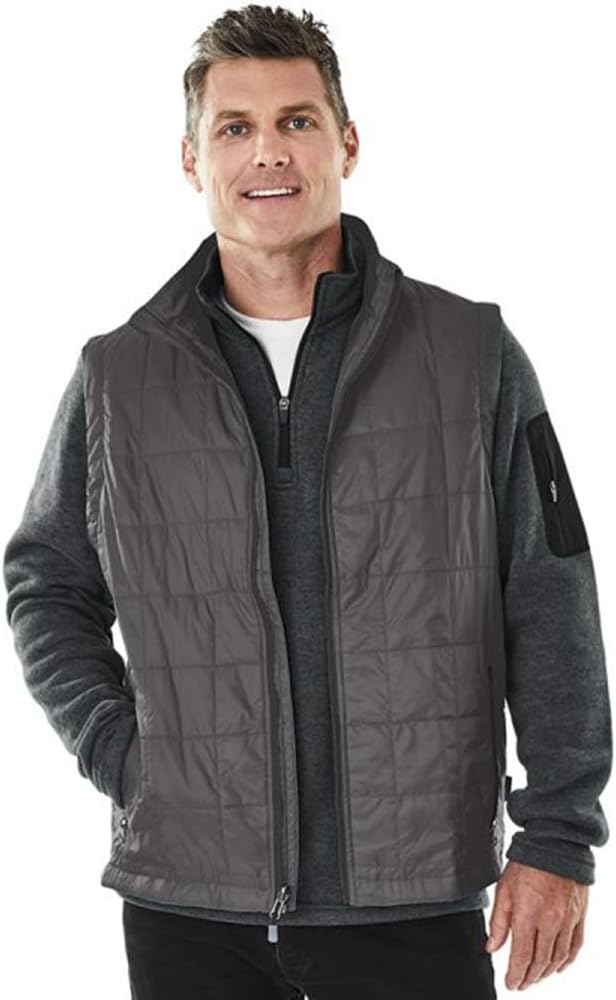 Charles River Apparel Men's Radius Quilted Packable Vest, Grey/Black, M