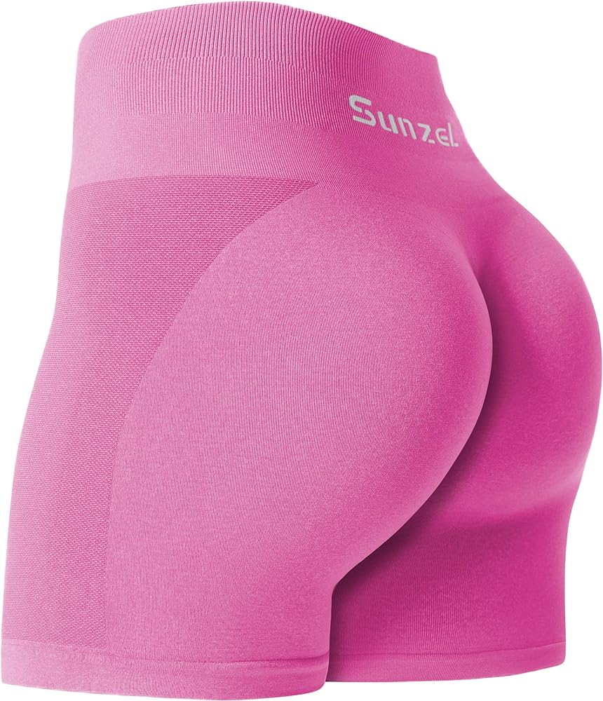 Sunzel Butt Scrunch Seamless Shorts, Womens 5 Inch Workout Shorts High Waist Stretch Booty Short for Gym/Yoga/Running/Biking