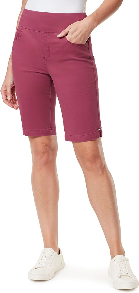 Gloria Vanderbilt Women's Amanda Pull on Bermuda Short, RUBARB JAM, 16