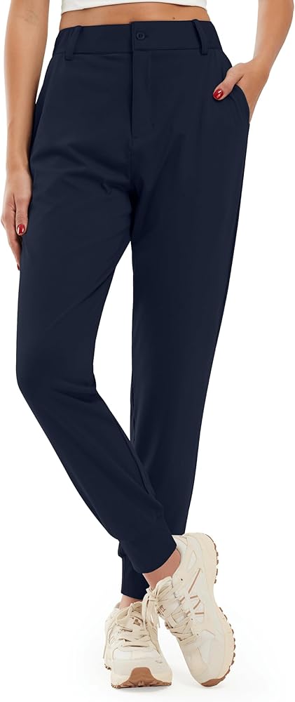 Libin Women's 4-Way Stretch Golf Joggers Pants with Pockets, Tapered Athletic Running Sweatpants, Work Dress Casual Slacks