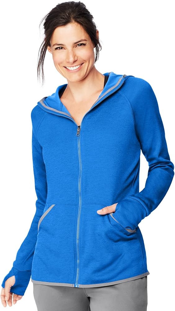 Hanes Womens Sport Performance Fleece Full Zip Hoodie