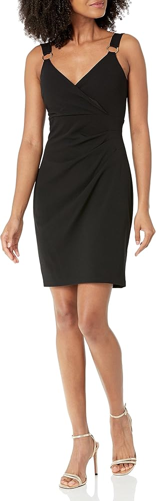 GUESS Women's Sleeveless Sheath Dress with Ring Strap