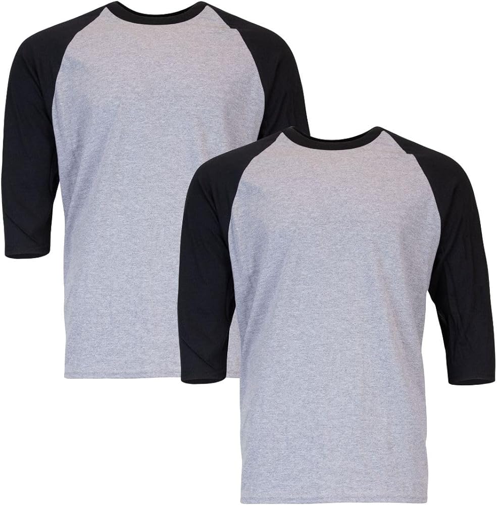 Gildan Adult Heavy Cotton 3/4 Raglan T-Shirt, Style G5700, 2-Pack