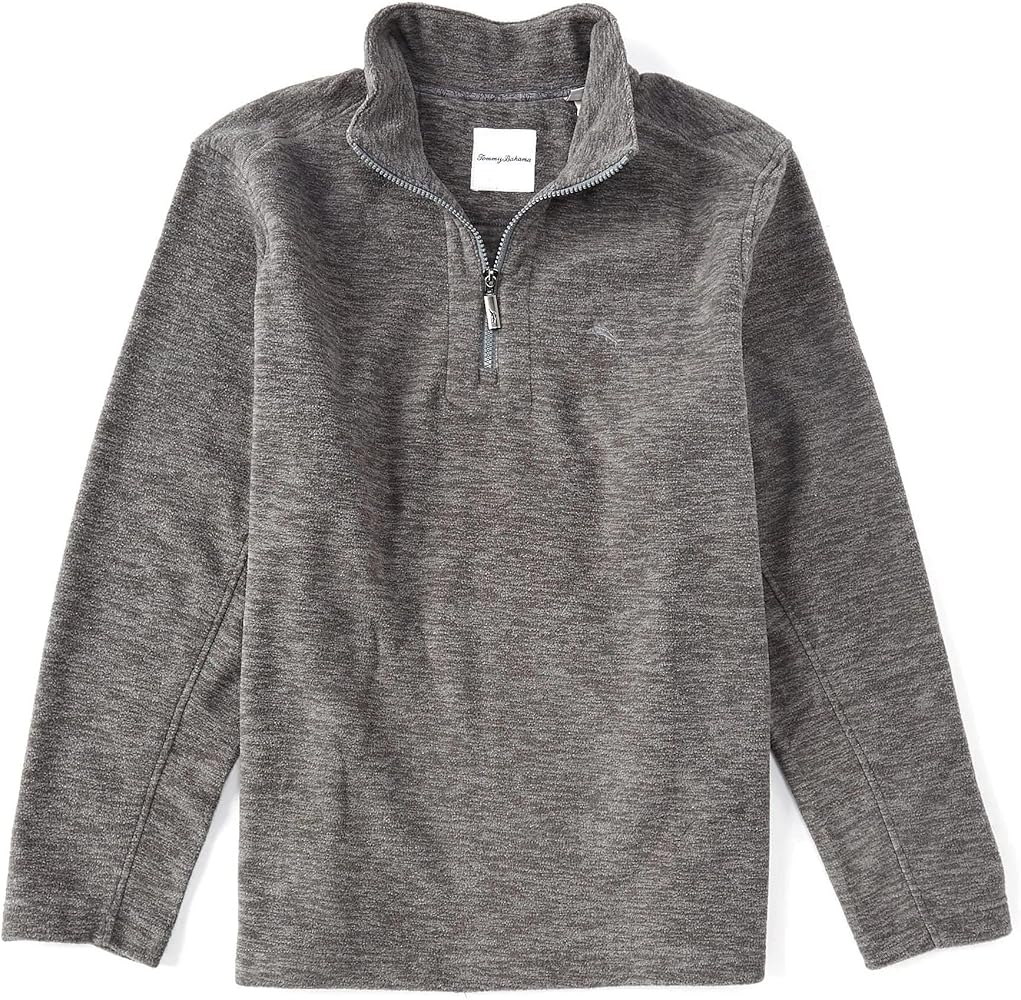 Tommy Bahama Men's Cloud Peak Half Zip Fleece Pullover (Ash Gray, XX-Large Tall, 2XT)