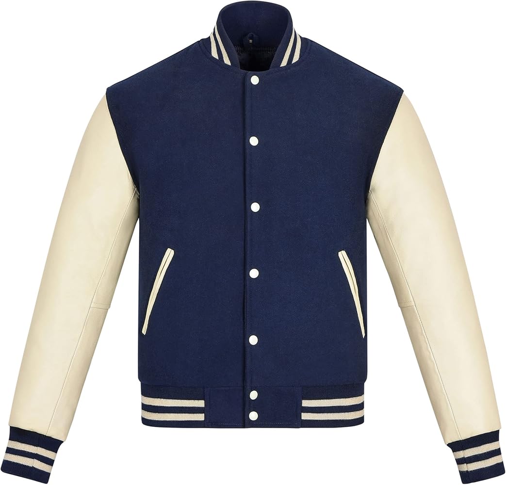 Varsity Jacket Baseball Letterman Jacket– Wool and Leather Premium Quality Unisex Basketball Jacket