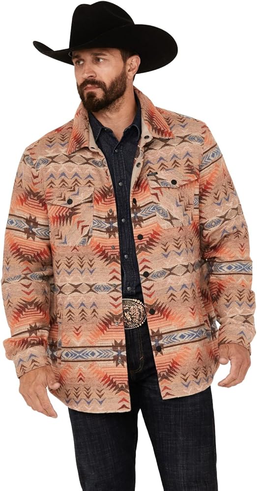 Rock & Roll Denim Men's Tan Aztec Shirt Jacket