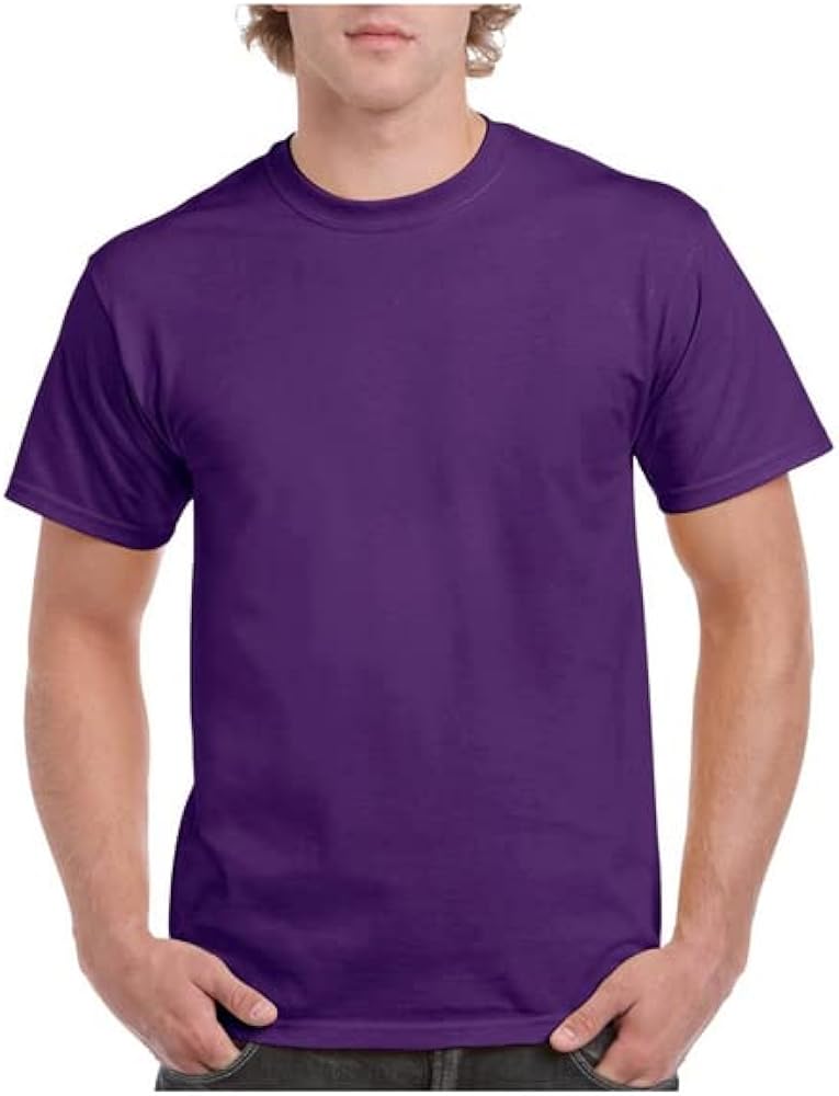 Gildan Blank Tee Unisex HeavyCotton, (G5000). Purple, X-Large