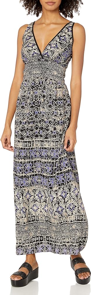 Angie Women's Blue Printed Maxi Dress