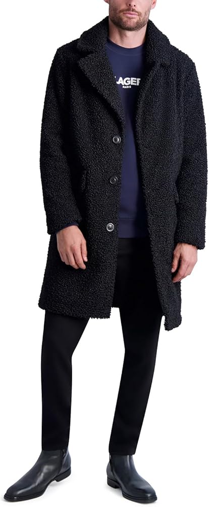 Karl Lagerfeld Paris Men's Casual Oversized Sherpa Coat