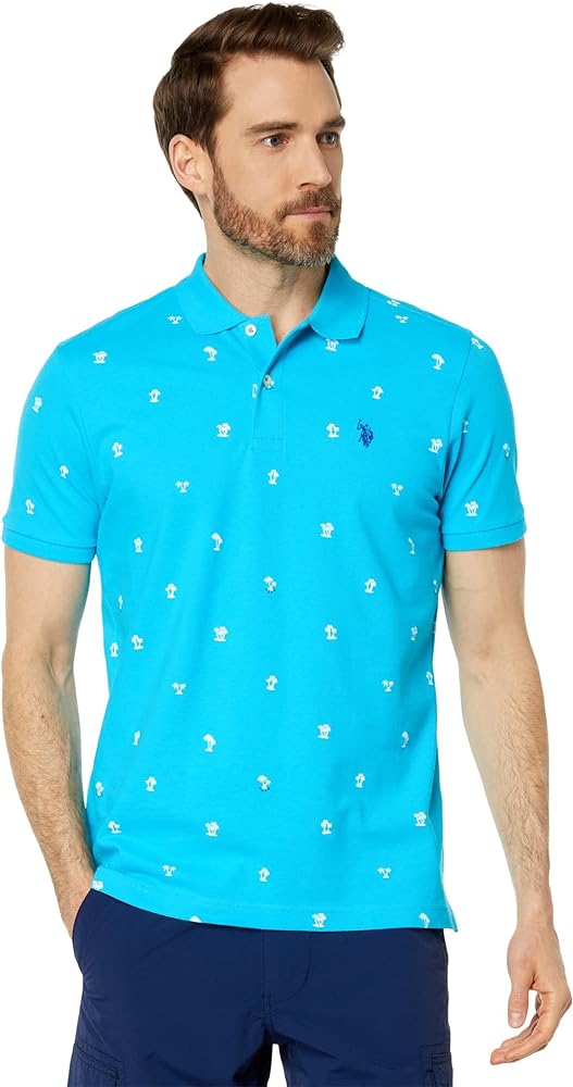 U.S. Polo Assn. mens Palm Print Slim Polo