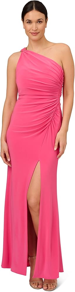 Adrianna Papell Women's One Shoulder Jersey Gown