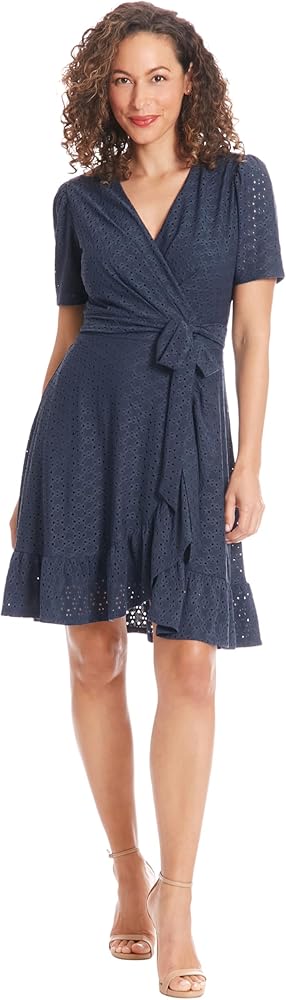 London Times Summer Ruffle Short Cocktail Petite Dresses for Women Party