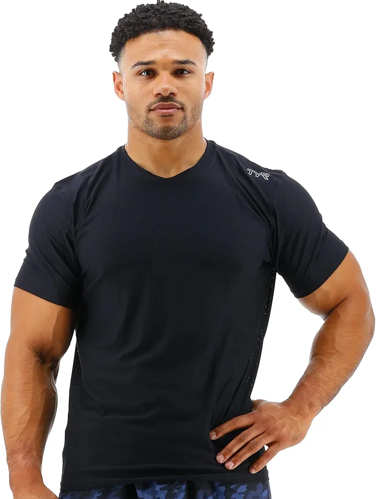 TYR Men's Athletic Performance Workout Airtec Short Sleeve Tee