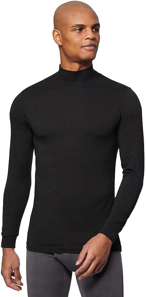 32 DEGREES HEAT Mens Performance Thermal Lightweight Baselayer Mock Top Long Sleeve Top