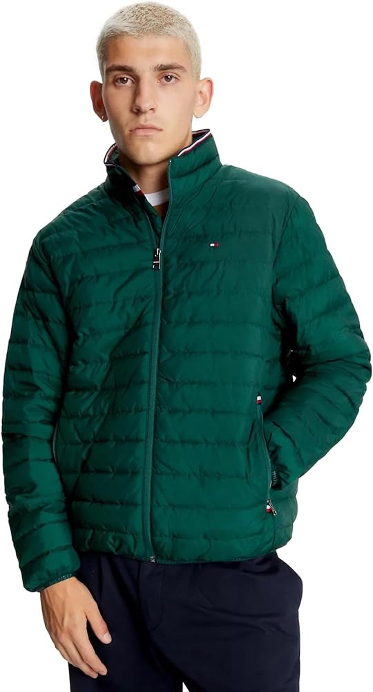 Tommy Hilfiger Men's Lightweight Ultra Loft Packable Puffer Jacket, HunterGreen M