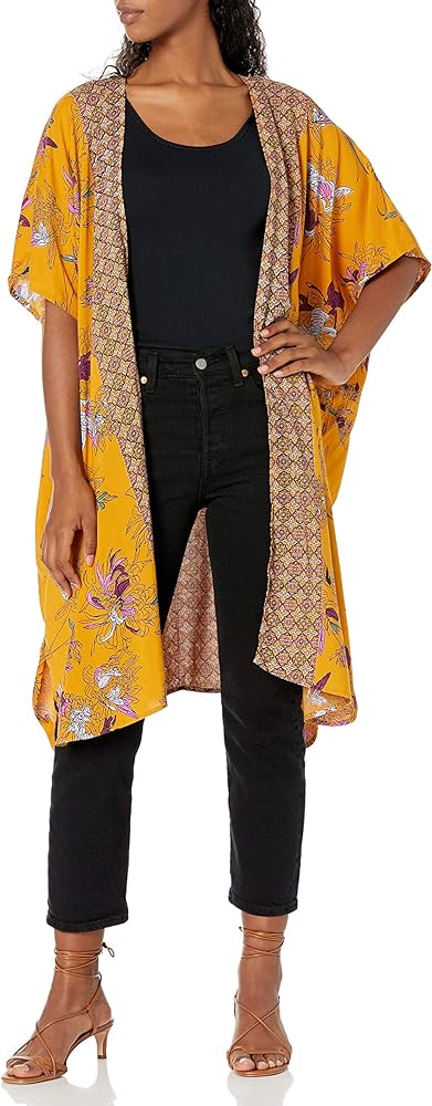 Angie Women's Boho Long Duster Kimono Cardigan