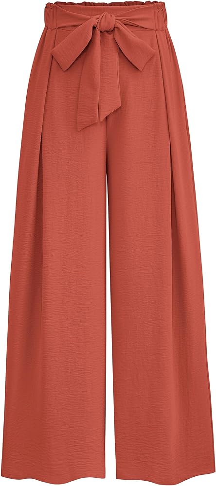 PRETTYGARDEN Women's Wide Leg Work Pants Business Casual High Waisted Loose Palazzo Trouser Summer Clothes