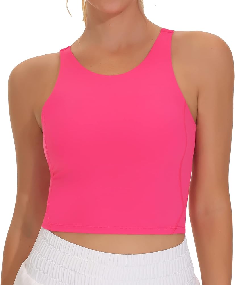 THE GYM PEOPLE Women's Sports Bra Sleeveless Workout Tank Tops Running Yoga Cropped Tops with Removable Padded