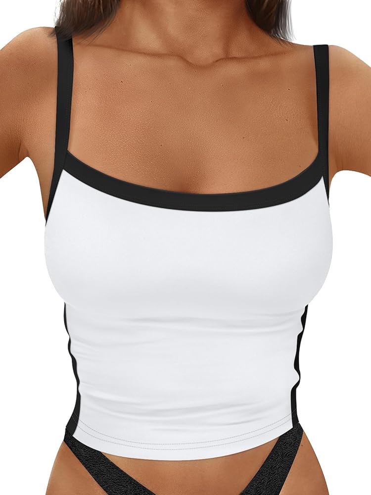 Trendy Queen Women's Camisole Tank Tops Sleeveless Racerback Cami Slim Fitted Tops Casual Summer 2024