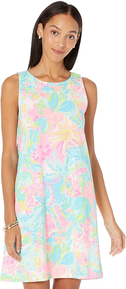 Lilly Pulitzer Kristen Dress for Women - Criss Cross Back Straps Detailing and All Over Print, Colorful and Chic Drezs