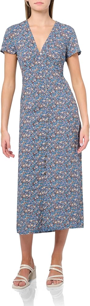 Lucky Brand Women's Printed Button Front Midi Dress