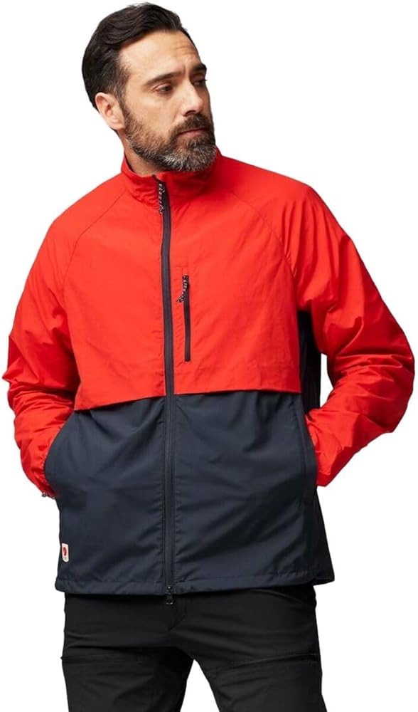 Fjallraven Fjall Raven HC Hybrid Mens Windbreakers Size XL, Color: Dark Navy/Orange-Blue, X-Large