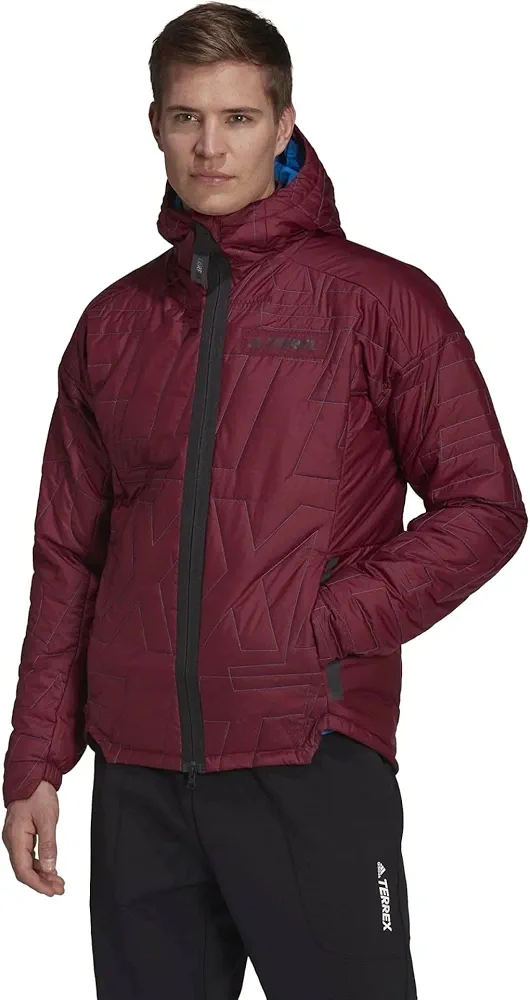 Adidas Men's Terrex Myshelter Primaloft Hooded Padded Jacket, Shadow Red