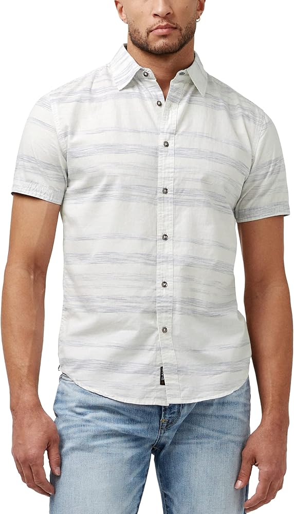 Buffalo David Bitton Men's Short Sleeve Printed Button Down