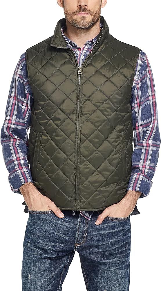 Weatherproof Vintage Mens Quilted Puffer Vest - Lightweight Padded Insulated Vest for Men